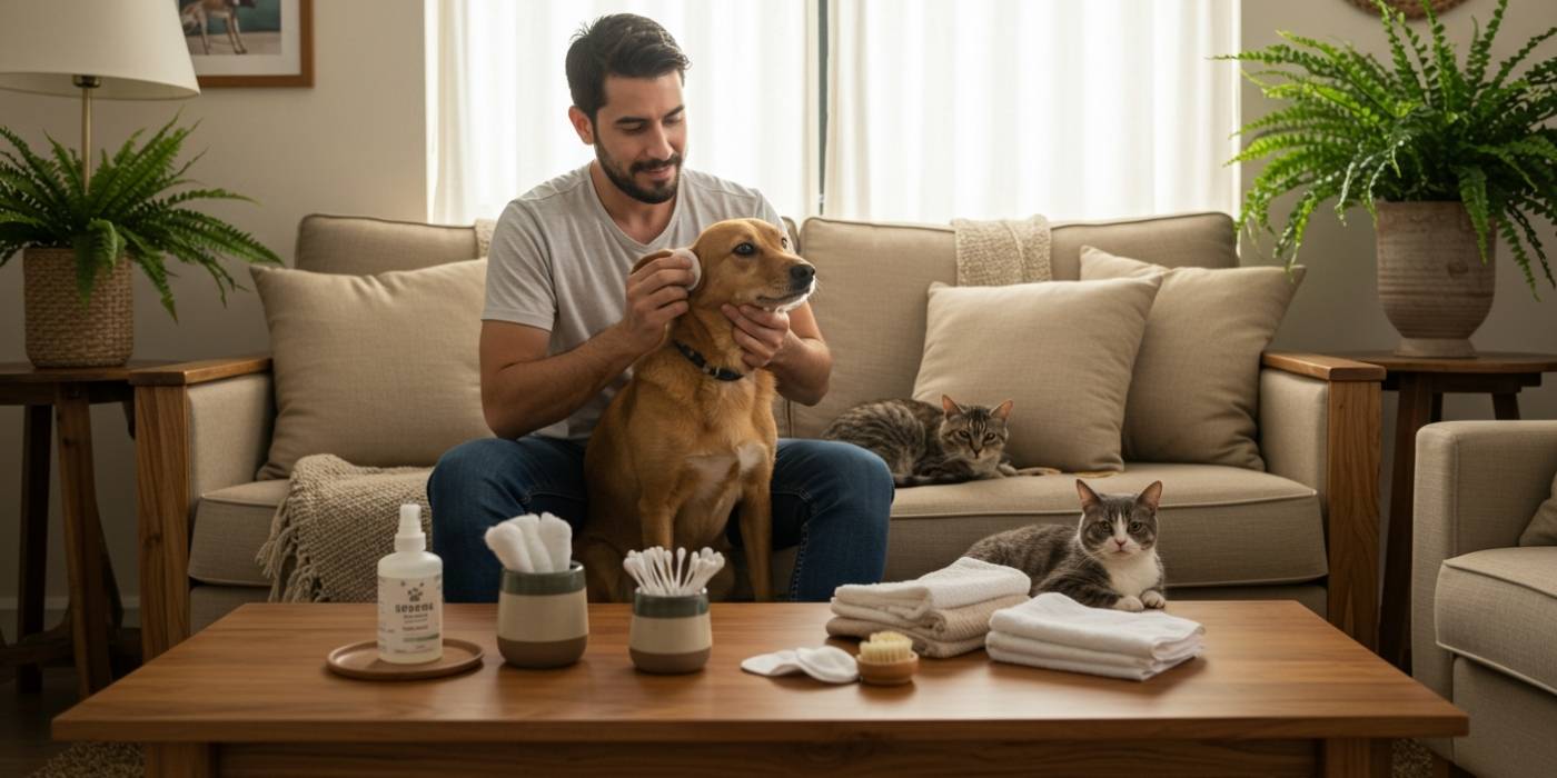 Como limpar as orelhas do seu cachorro ou gato corretamente