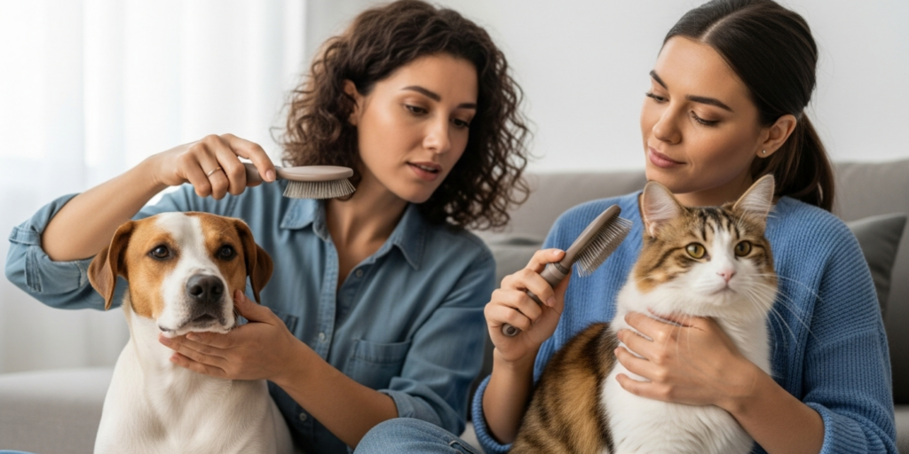 O que significa escovar os pelos do animal corretamente